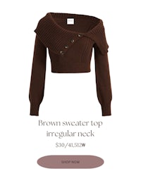 brown sweater top raglan neck