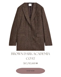 brown dark academy coat