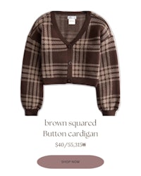 brown squared button cardigan